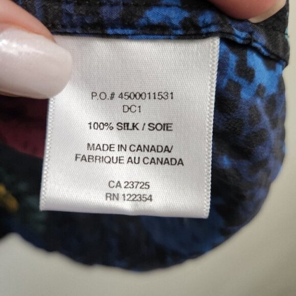 ARITZIA | Wilfred silk top floral blue sz S - Picture 4 of 4